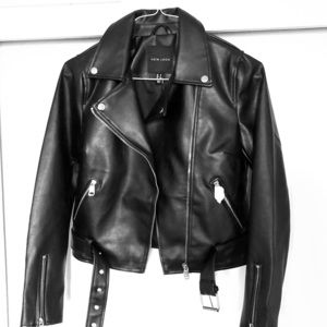 Faux leather biker jacket